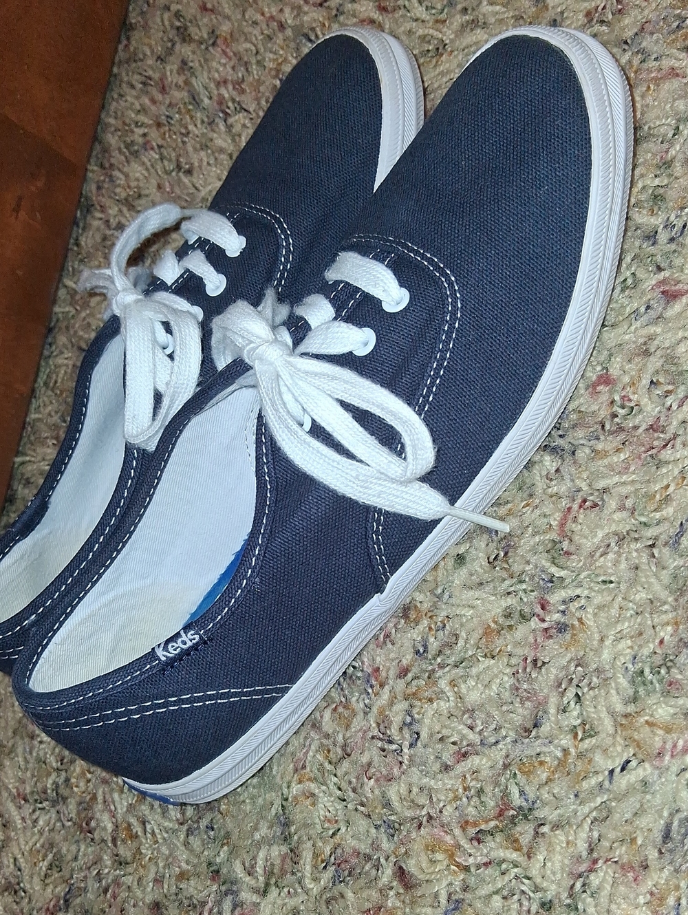 Keds Navy Canvas Sneakers with White Laces